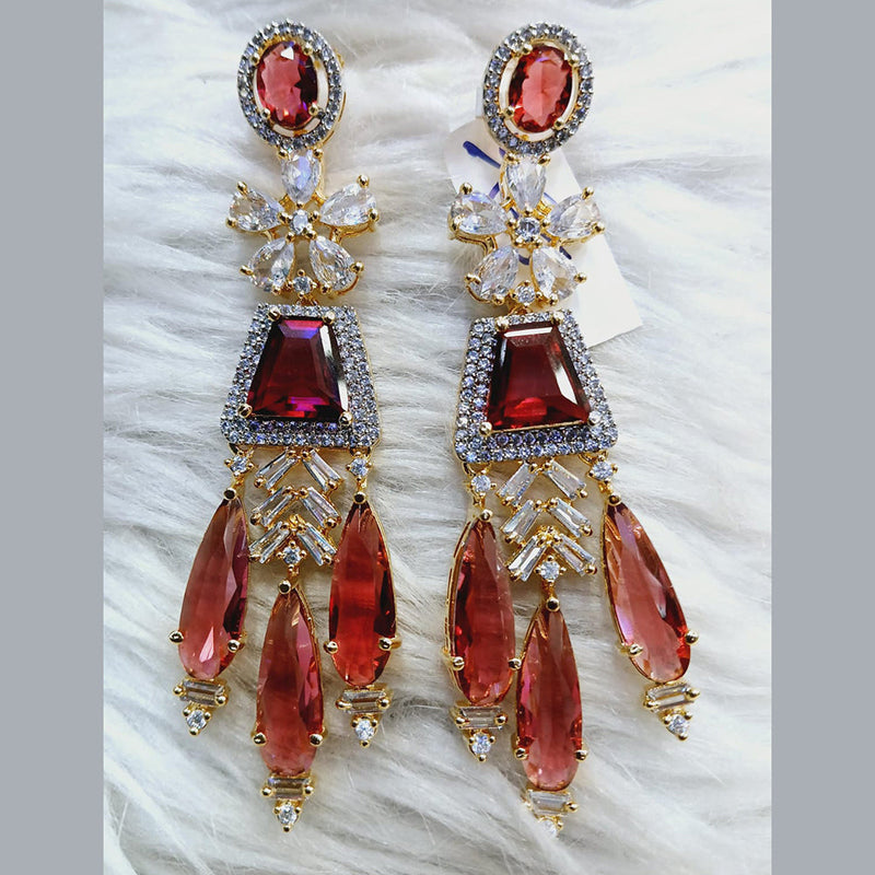 Jain Jewellers Gold Plated AD Dangler Earrings