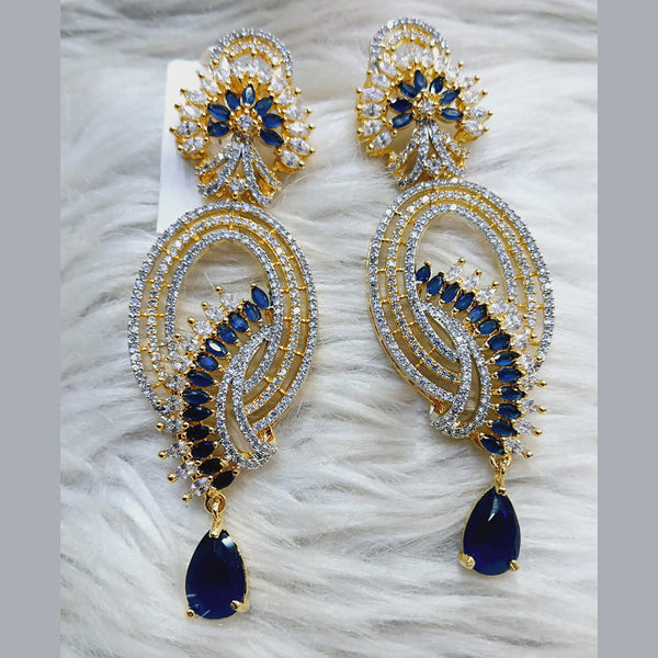 Jain Jewellers Gold Plated AD Dangler Earrings