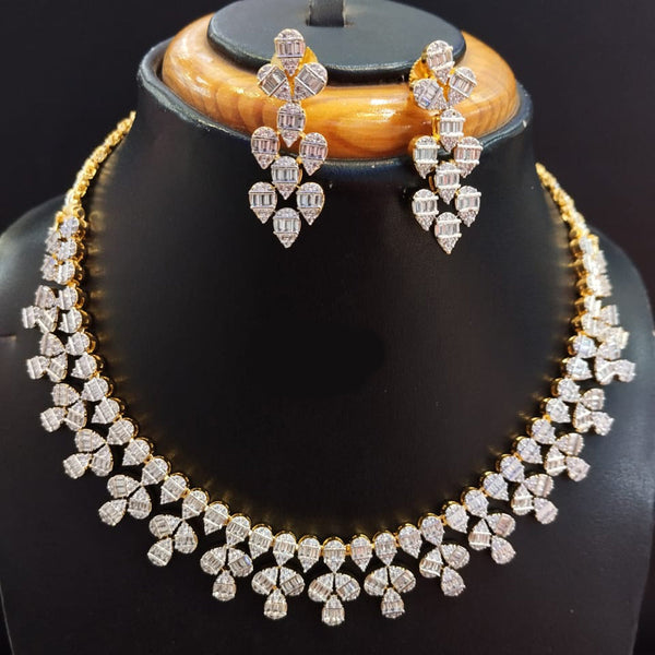 Jain Jewellers Gold Plated AD Necklace Set