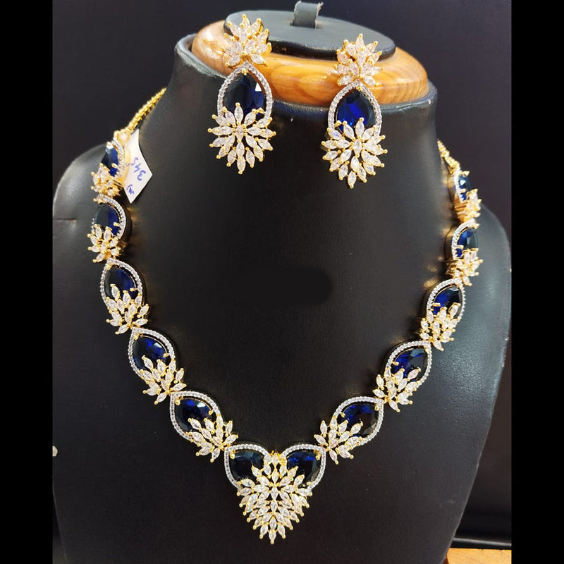 Jain Jewellers Gold Plated AD Necklace Set