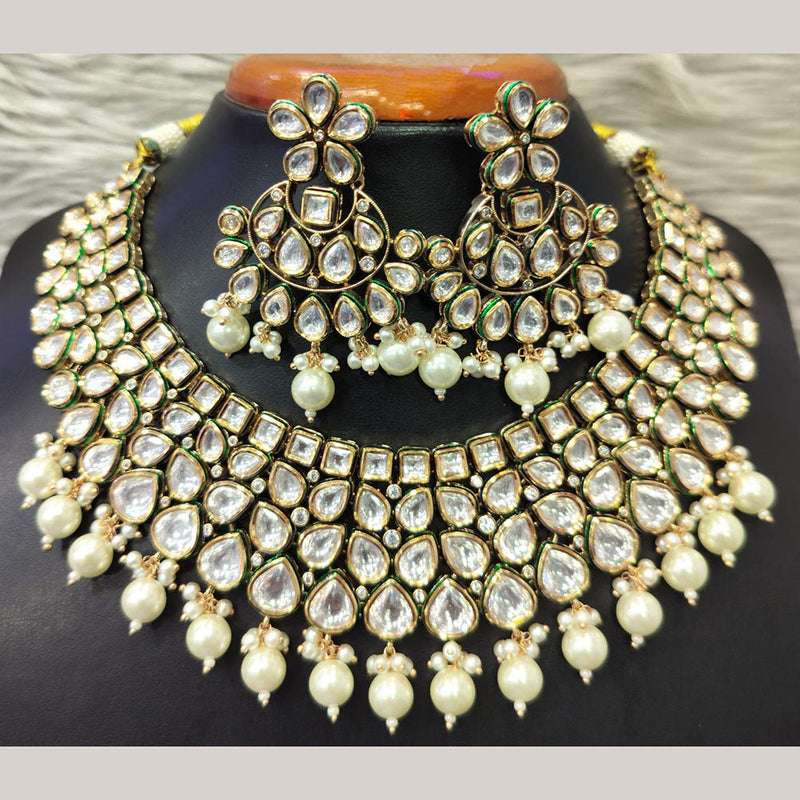 Jain Jewellers Gold Plated Kundan Necklace Set