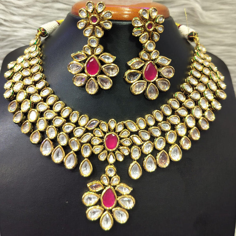 Jain Jewellers Gold Plated Kundan Necklace Set