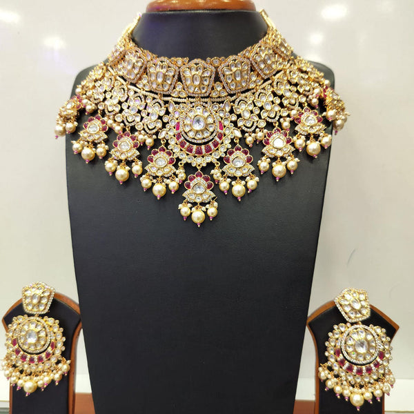 Jain Jewellers Gold Plated Kundan Necklace Set
