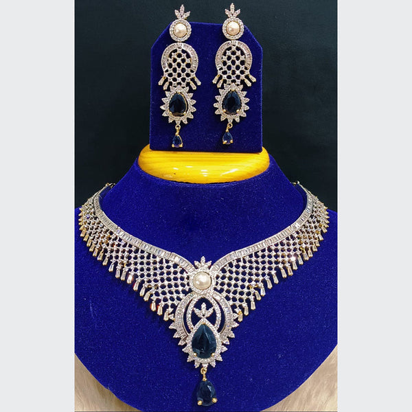 Jain Jewellers Gold Plated AD Stone  Necklace Set
