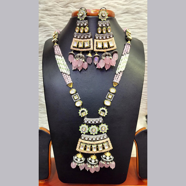 Jain Jewellers Gold Plated  Kundan And Pearl Long Necklace Set