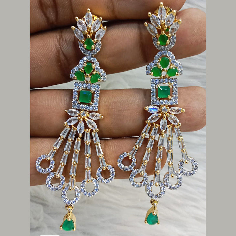 Jain Jewellers Gold Plated AD Dangler Earrings