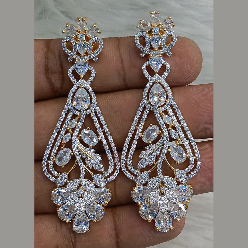 Jain Jewellers Gold Plated AD Dangler Earrings