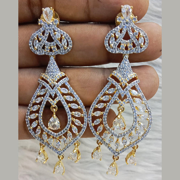 Jain Jewellers Gold Plated AD Dangler Earrings