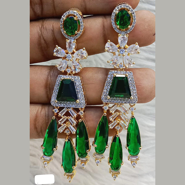 Jain Jewellers Gold Plated AD Dangler Earrings