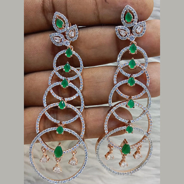 Jain Jewellers Gold Plated AD Dangler Earrings