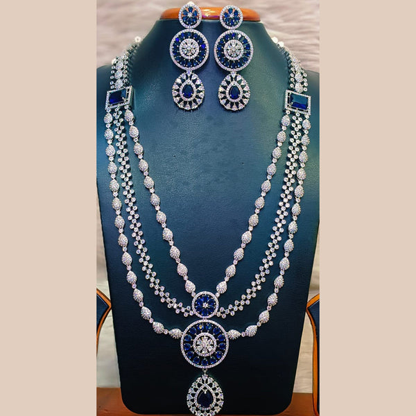 Jain Jewellers Silver Plated AD Necklace Set