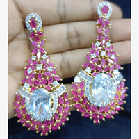 Jain Jewellers Gold Plated Ad Stone Dangler Earrings