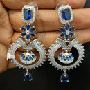 Jain Jewellers Silver Plated AD Dangler Earrings
