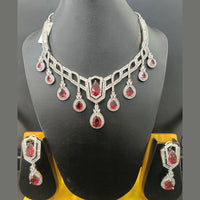 Jain Jewellers Silver Plated AD Necklace Set