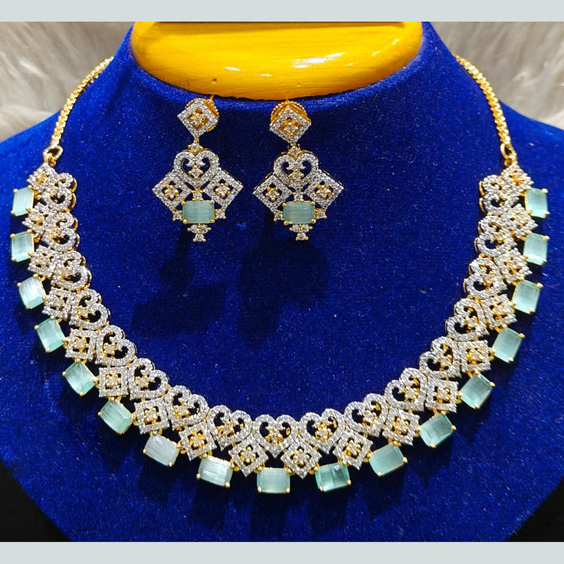 Jain Jewellers Gold Plated AD Necklace Set