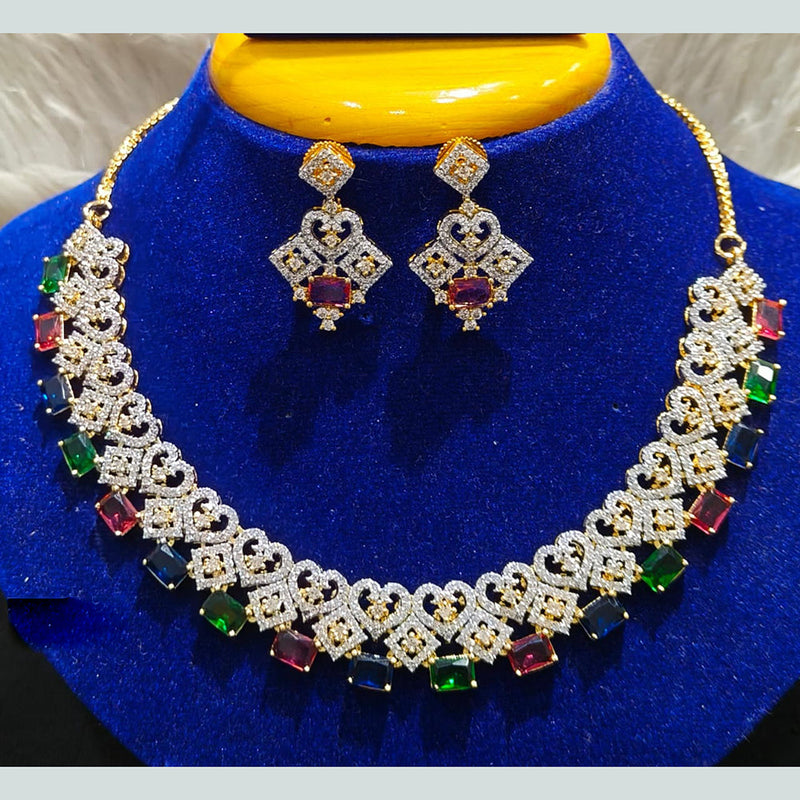 Jain Jewellers Gold Plated AD Necklace Set