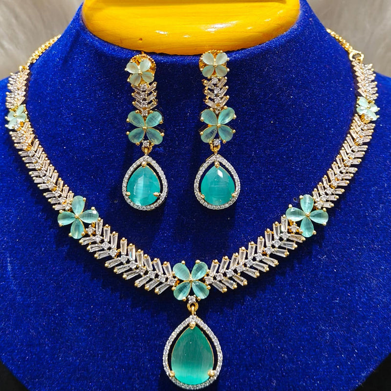 Jain Jewellers Gold Plated AD Necklace Set