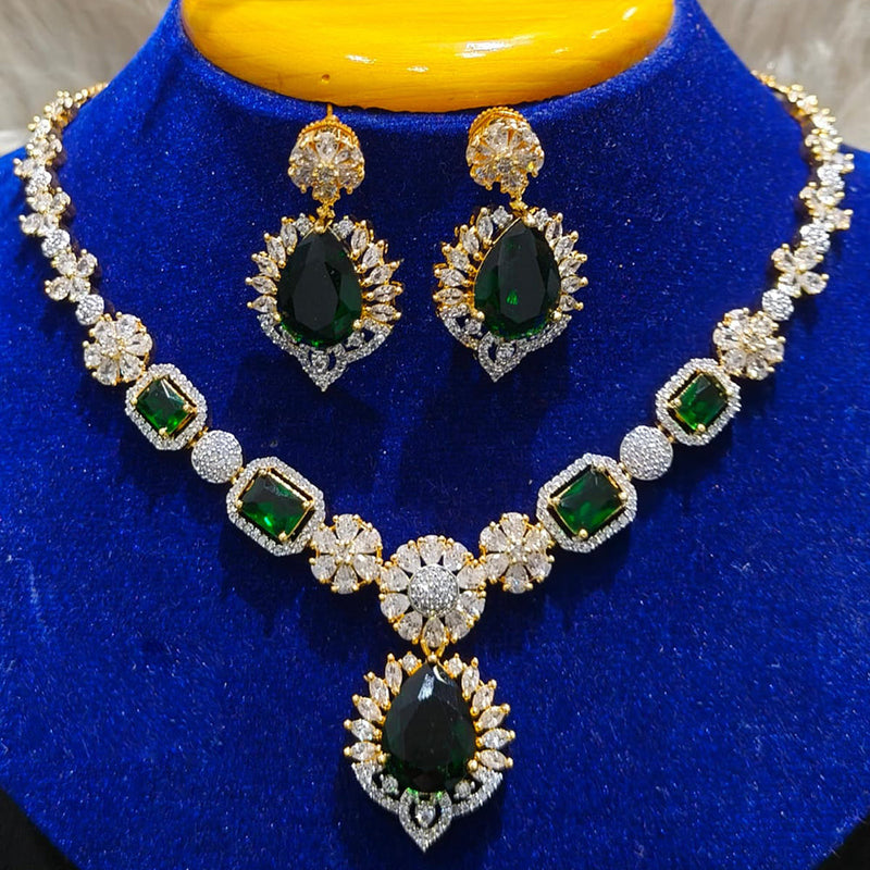 Jain Jewellers Gold Plated AD Necklace Set