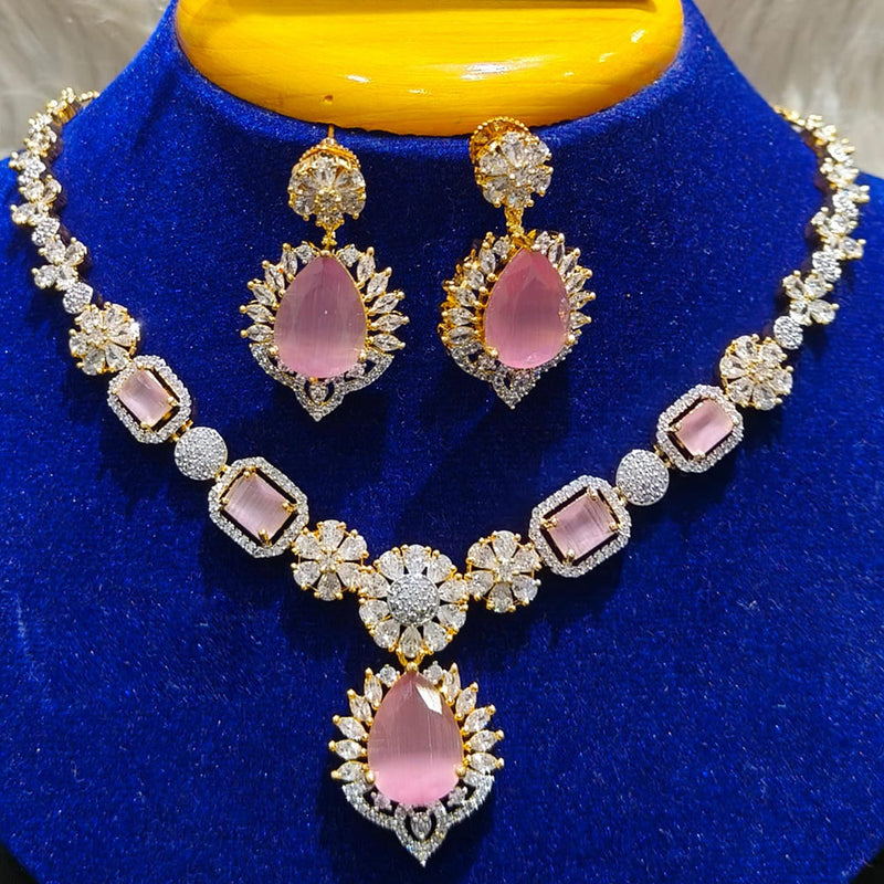 Jain Jewellers Gold Plated AD Necklace Set