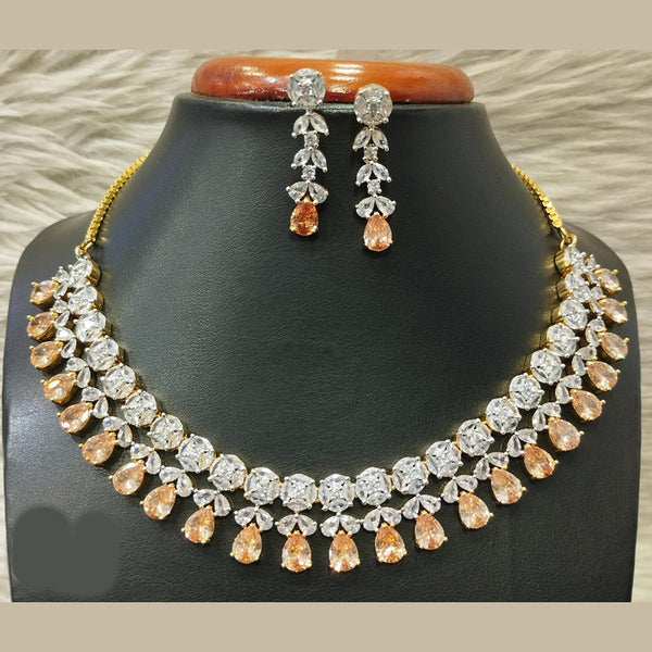 Jain Jewellers Gold Plated AD Necklace Set