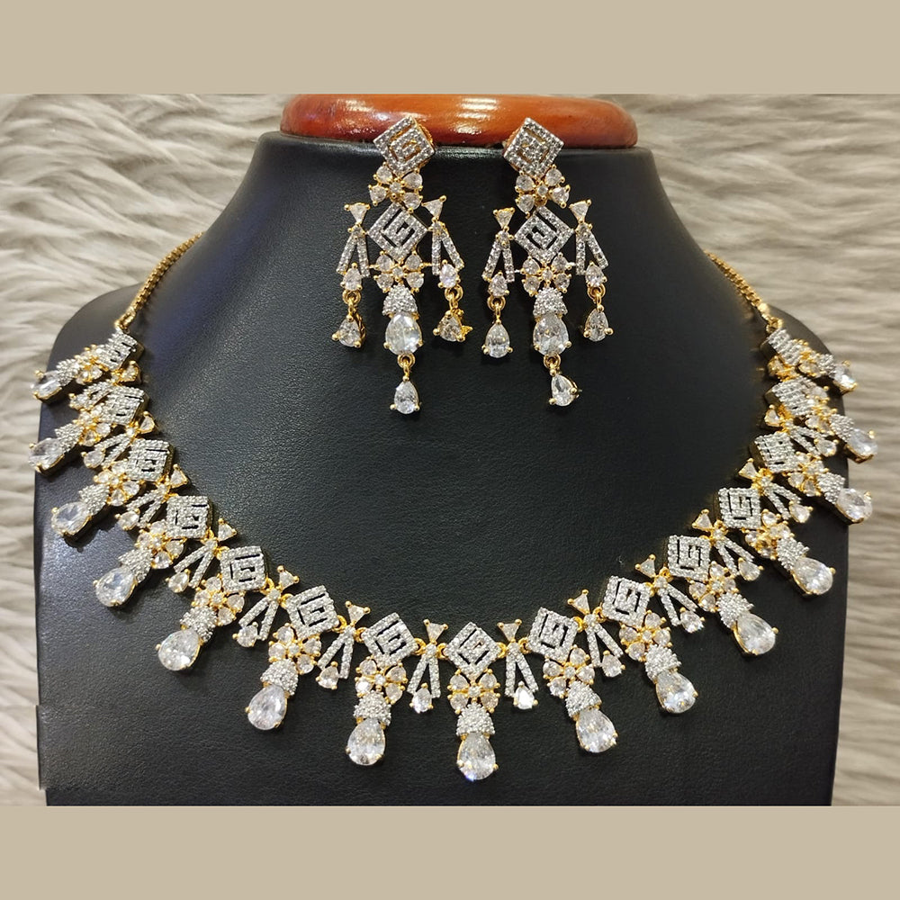 Jain Jewellers Gold Plated AD Necklace Set