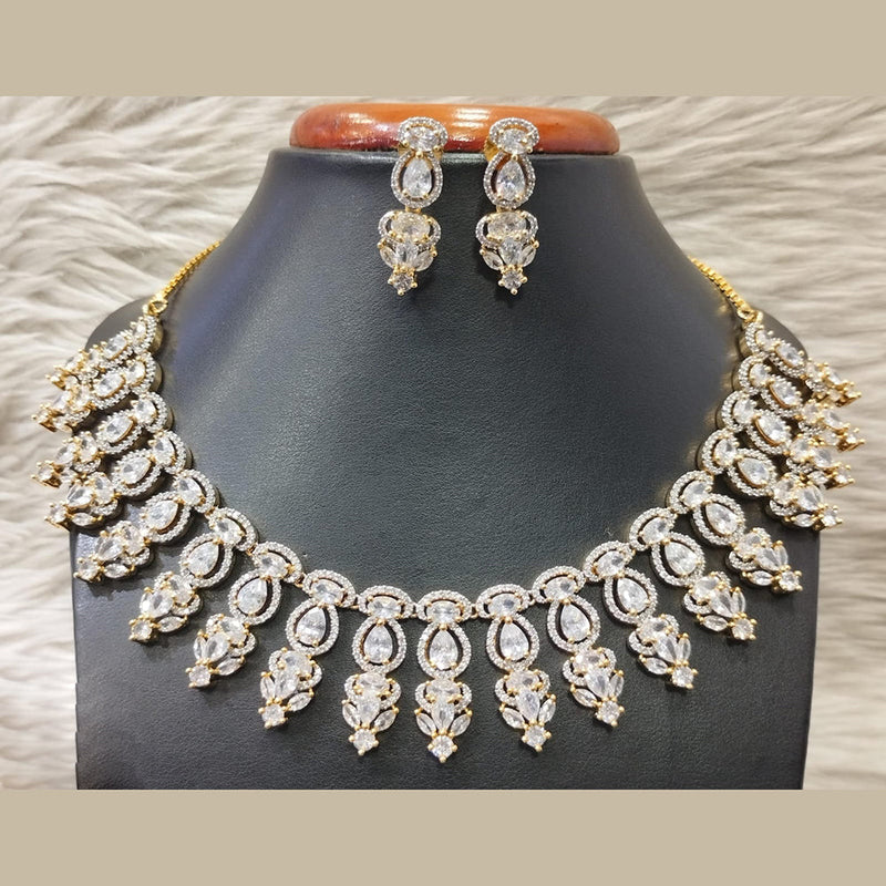 Jain Jewellers Gold Plated AD Necklace Set