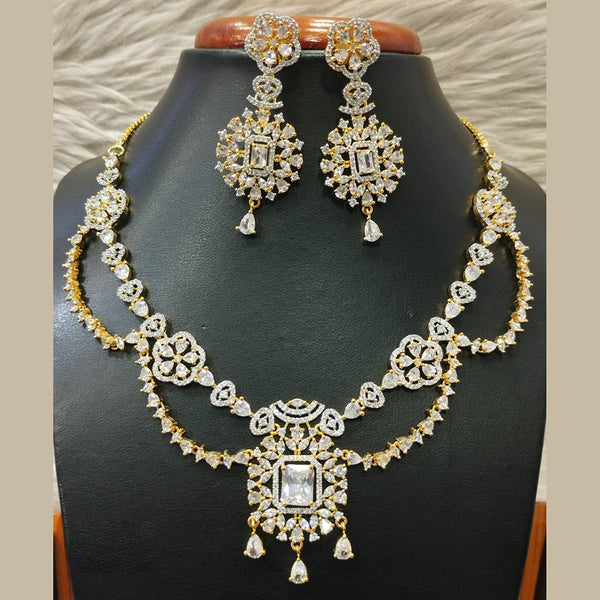 Jain Jewellers Gold Plated AD Necklace Set