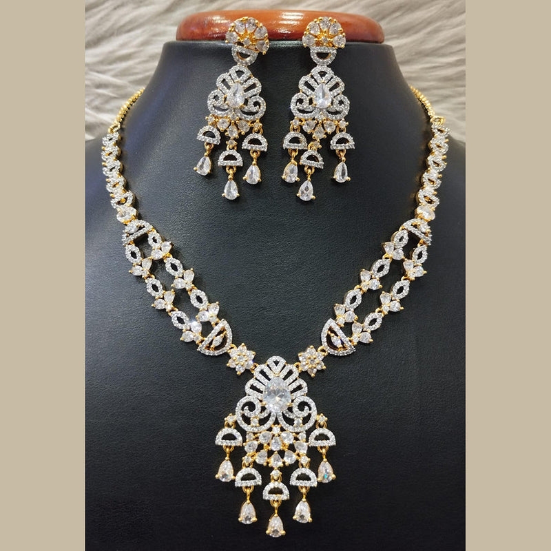 Jain Jewellers Gold Plated AD Necklace Set