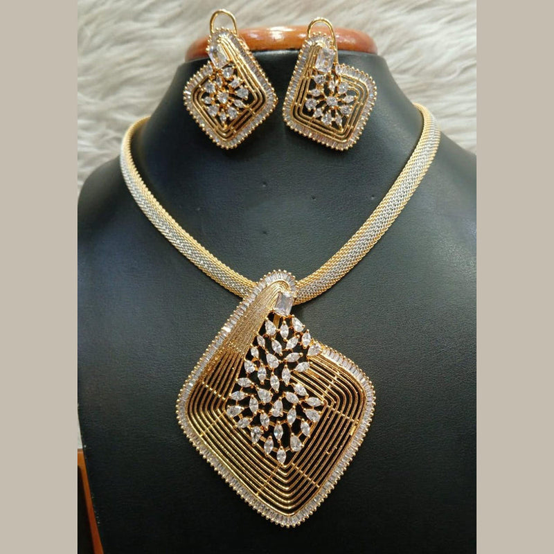 Jain Jewellers Gold Plated AD Necklace Set