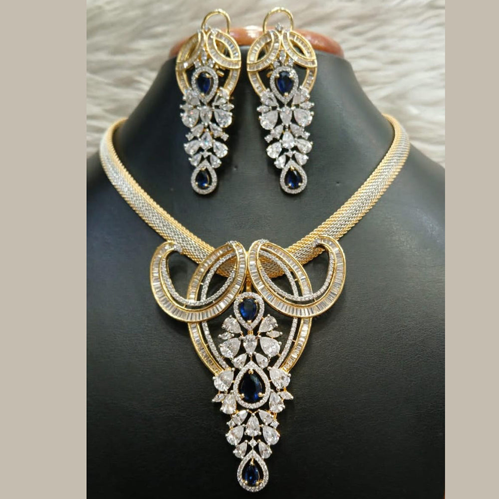 Jain Jewellers Gold Plated AD Necklace Set