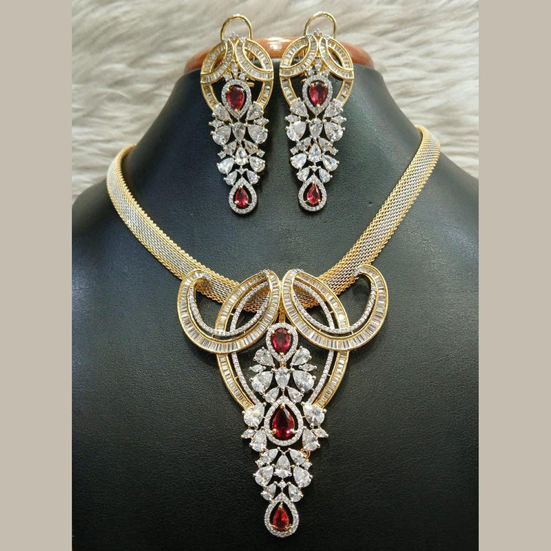 Jain Jewellers Gold Plated AD Necklace Set