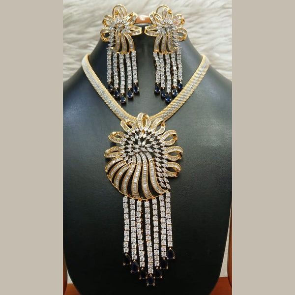 Jain Jewellers Gold Plated AD Necklace Set