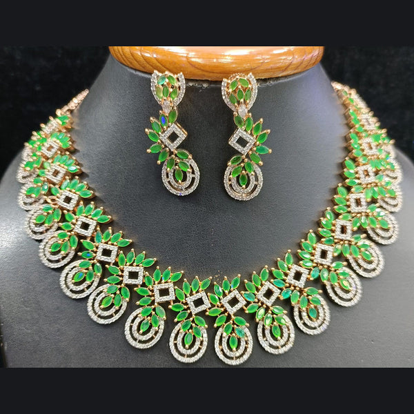Jain Jewellers Gold Plated AD Choker Necklace Set