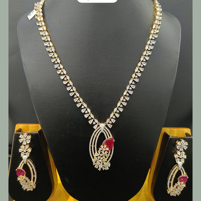 Jain Jewellers Gold Plated AD Necklace Set