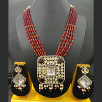 Jain Jewellers Gold Plated Polki Kundan Long Necklace Set