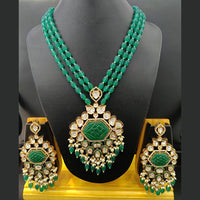 Jain Jewellers Gold Plated Polki Kundan And Pearls Long Necklace Set