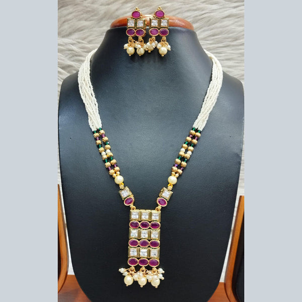 Jain Jewellers Gold Plated Polki Kundan Necklace Set