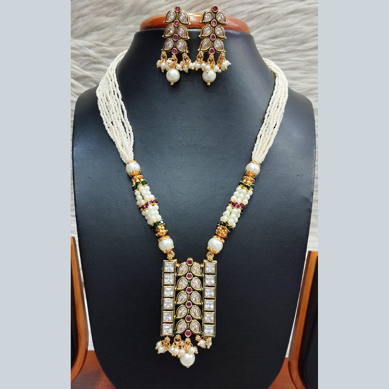 Jain Jewellers Gold Plated Polki Kundan Necklace Set