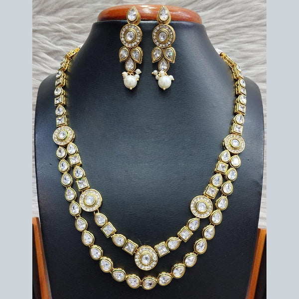 Jain Jewellers Gold Plated Polki Kundan Necklace Set