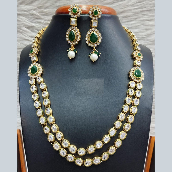 Jain Jewellers Gold Plated Polki Kundan Necklace Set