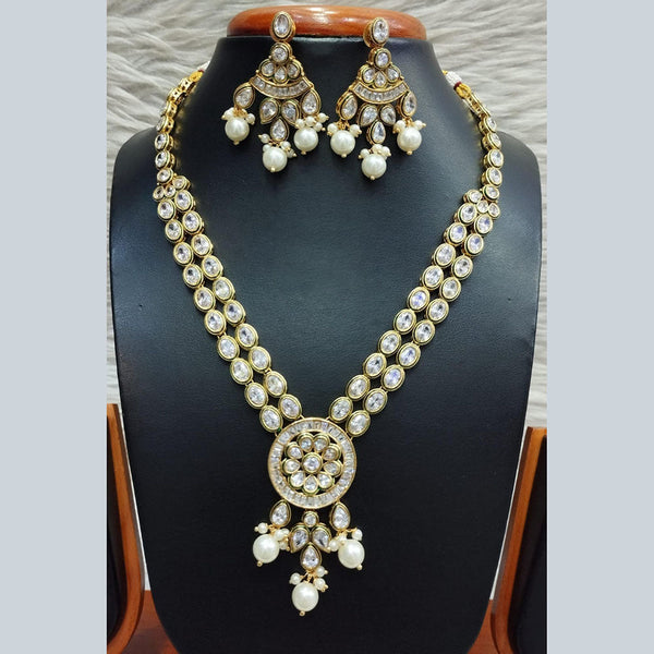 Jain Jewellers Gold Plated Polki Kundan Necklace Set