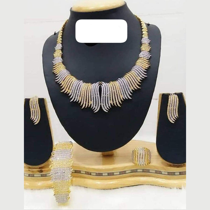 Jain Jewellers Gold Plated AD Stone Combo Set