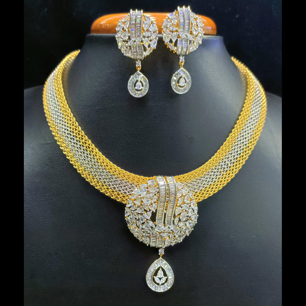Jain Jewellers American Diamond Necklace Set for Women