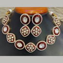 Jain Jewellers Gold Plated Polki Kundan Necklace Set