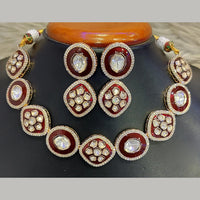 Jain Jewellers Gold Plated Polki Kundan Necklace Set