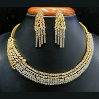 Jain Jewellers Gold Plated American Diamond Timeless Shine for Every Occasion Necklace Set