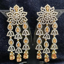 Jain Jewellers Gold Plated Ad Stone Dangler Earrings