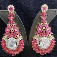 Jain Jewellers Gold Plated Ad Stone Dangler Earrings