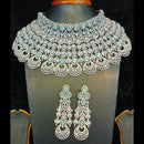 Jain Jewellers Silver Plated AD Choker Necklace Set