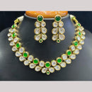 Jain Jewellers Gold Plated American Diamond And Beads Necklace Set